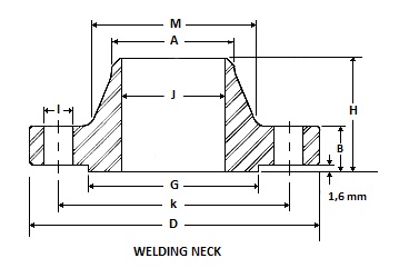 weld neck flanges dimensions
